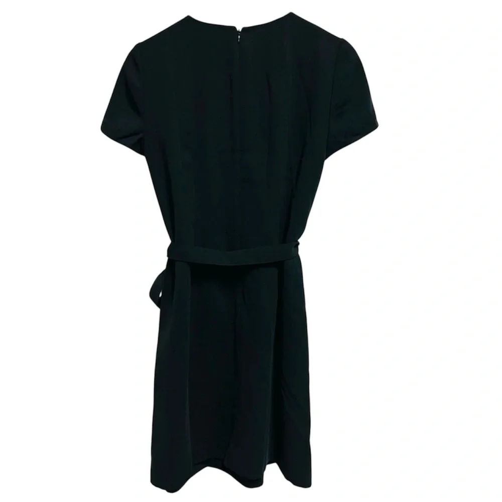 J.Crew Short-sleeve belted suiting dress In Black Size 4